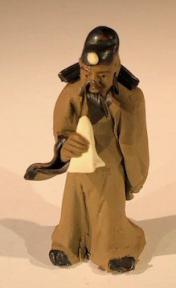 Ceramic Figurine<br>Man Studying Ancient Cloth Scroll - 3