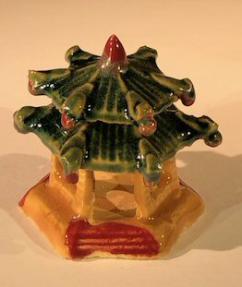 Glazed Ceramic Pagoda Figurine - 2