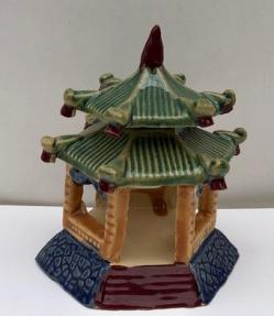 Glazed Ceramic Pagoda Figurine - 4