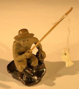 Miniature Ceramic Figurine - Mudman Fisherman<br>2