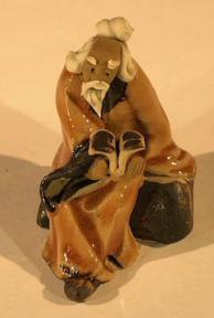 Miniature Ceramic Figurine<br><i></i>Man Reading Book<br>2