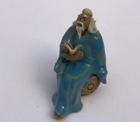 Miniature Ceramic Figurine<br>Man Holding Book - 2
