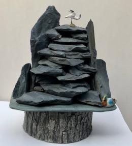 Hand Made Rock Waterfall Fountain - 13