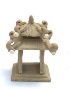 Miniature Ceramic Figurine<br>Double Tier Square Pavilion - 1.25
