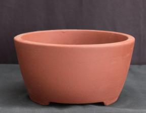 Unglazed Bonsai Pot with Etching and Raised Feet<br><i>9