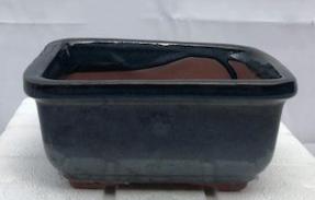 Blue Ceramic Bonsai Pot - Rectangle<br> 6.5