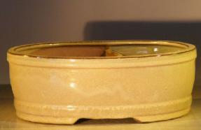 Beige Ceramic Bonsai Pot  <br>Land/Water Divider <br><i>10