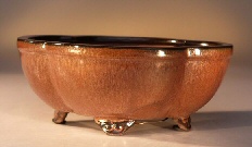 Aztec Orange Ceramic Bonsai Pot<br>Lotus Shape Professional Series<br><i>6.0