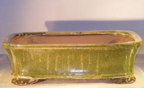 Green Drip Ceramic Bonsai Pot - Rectangle<br><i>12.0