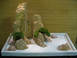 Red Sword Stone Natural Mountainscape with Marble Tray