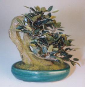 Artificial Bonsai Tree - up28 oval Bonsai Pot