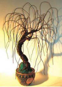 Wire Bonsai Tree Sculpture - Asian Willow<br>20