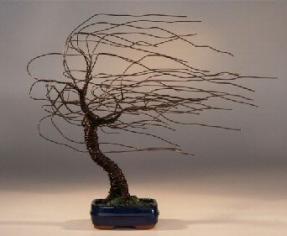 Windswept Bonsai Tree Sculpture<br>