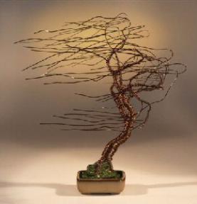 Windswept Bonsai Tree Sculpture<br>