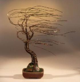 Windswept Bonsai Tree Sculpture<br>