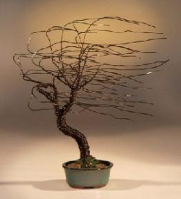 Windswept Bonsai Tree Sculpture<br>