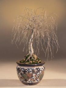 Silver Weeping Willow<br>Bonsai Tree Sculpture<br>