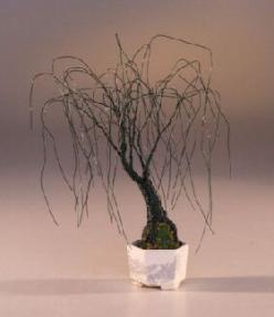 Green Weeping Willow<br>Bonsai Tree Sculpture<br>