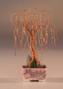 Copper Weeping Willow<br>Bonsai Tree Sculpture<br>